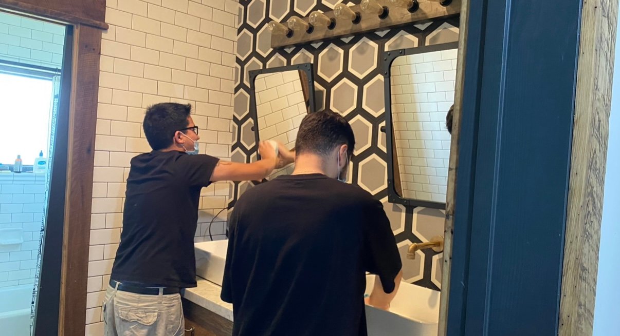 Looks Amazing Cleaning team detailing a luxury bathroom